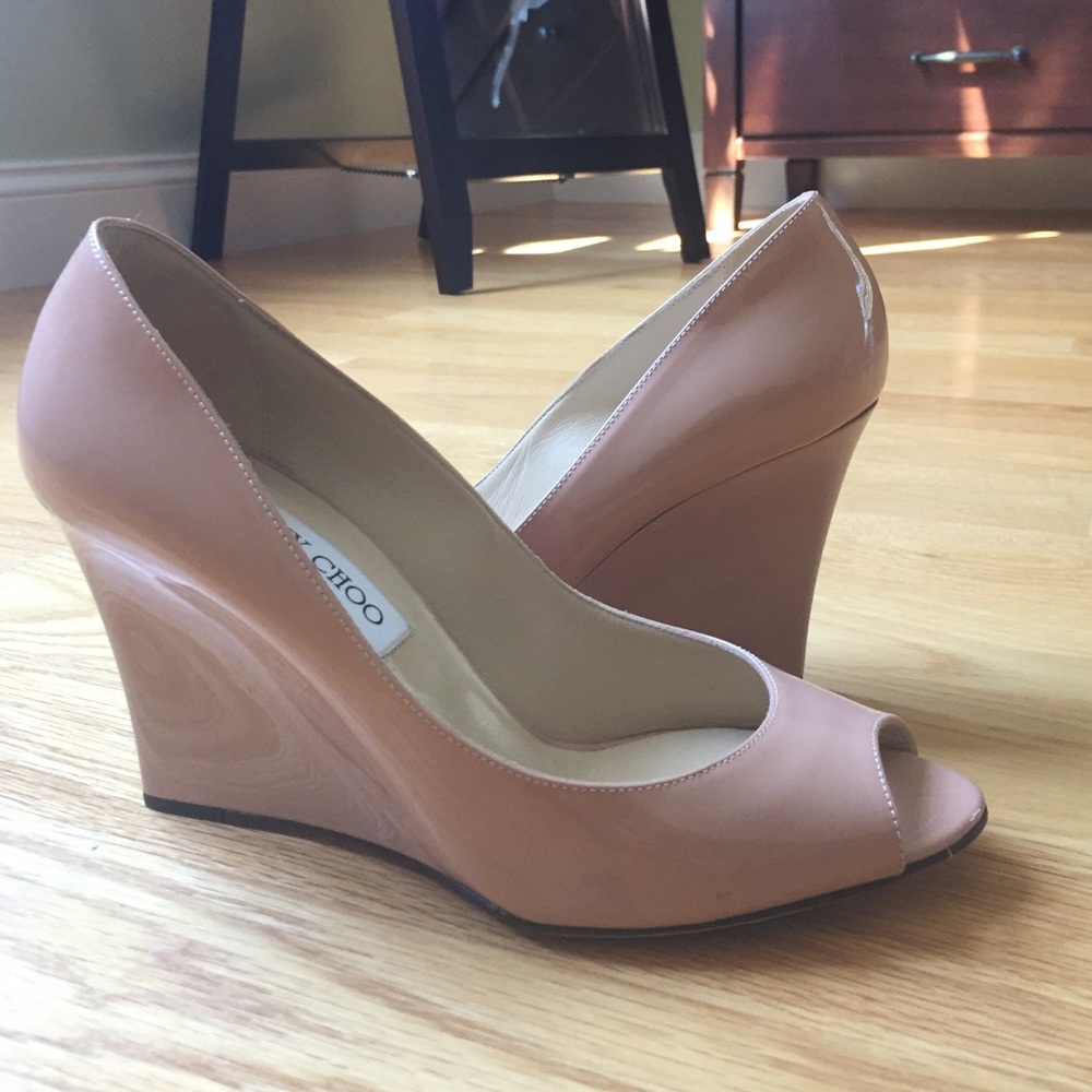 Elegant Peep-Toe Wedge Heels